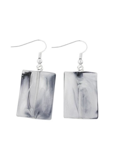 hook earrings pillow bead blue white marbled