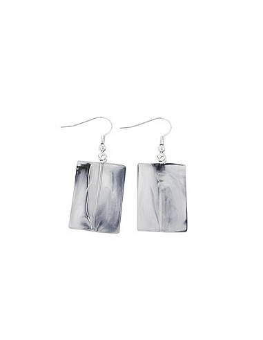 hook earrings pillow bead blue white marbled