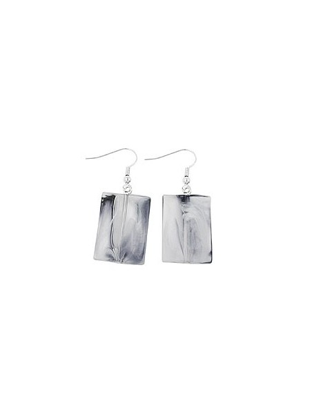 hook earrings pillow bead blue white marbled