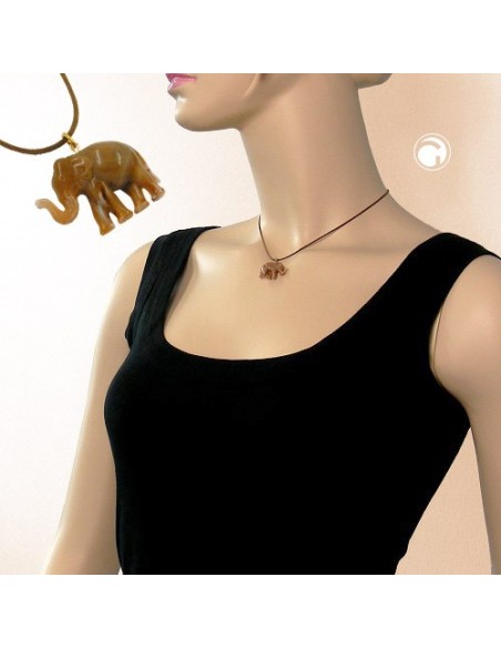 necklace elephant brown