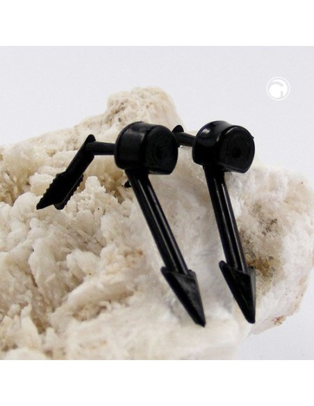 stud earrings black flash two parts