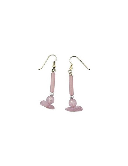 hook earrings lilac beads silver coloured