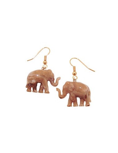 hook earrings elephants brown