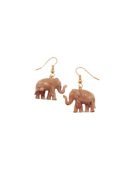 hook earrings elephants brown