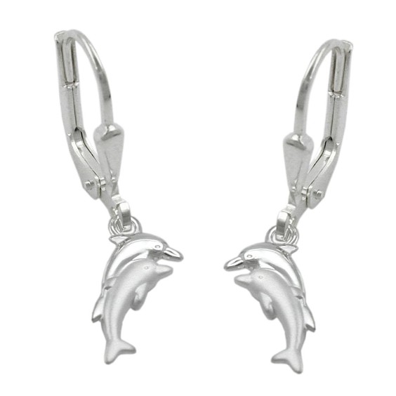 earrings leverback dolphins siver 925
