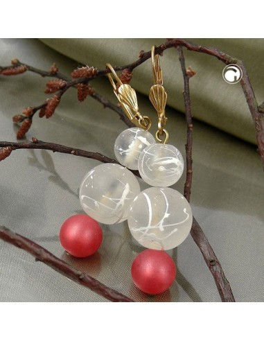 leverback earrings silky red transparent