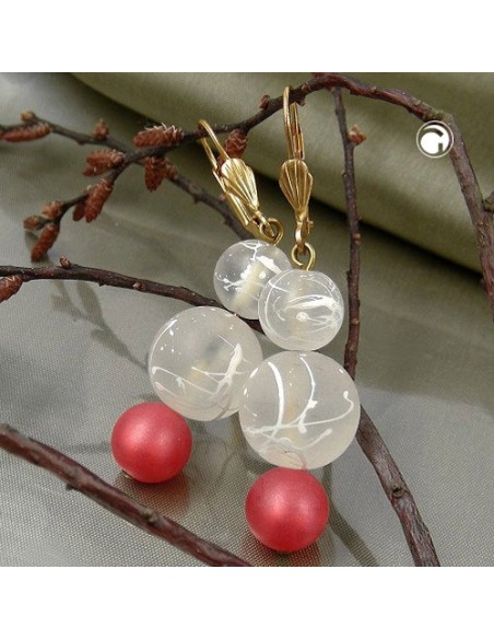 leverback earrings silky red transparent