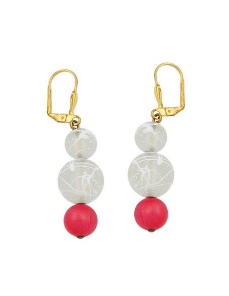 leverback earrings silky red transparent