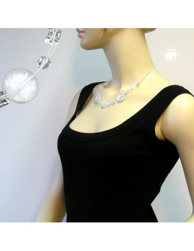 necklace 3x disk white glitter