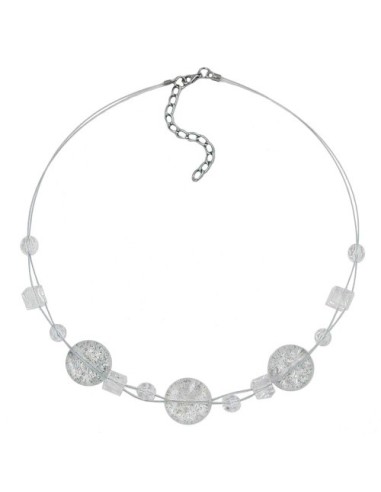 necklace 3x disk white glitter