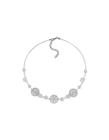 necklace 3x disk white glitter