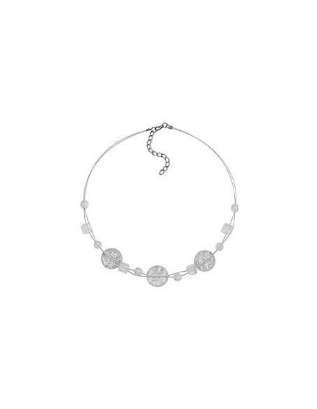 necklace 3x disk white glitter