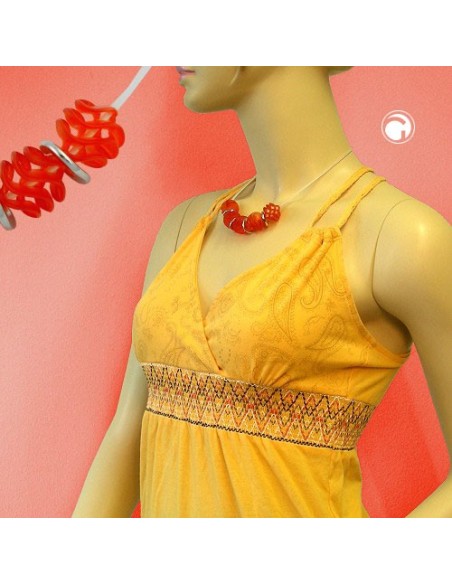 necklace red/matte finished beads