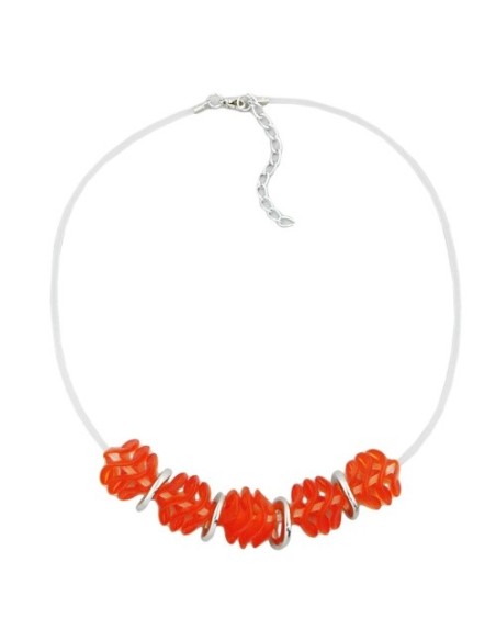 necklace red/matte finished beads