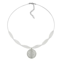 necklace disk white glitter