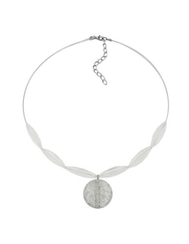 necklace disk white glitter