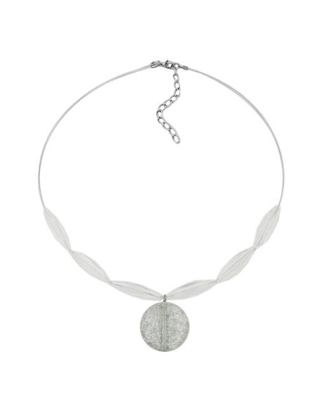necklace disk white glitter