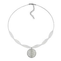 necklace disk white glitter