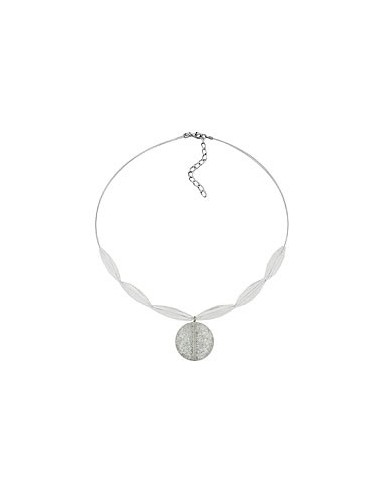 necklace disk white glitter