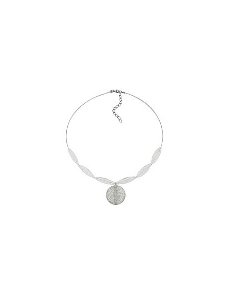 necklace disk white glitter
