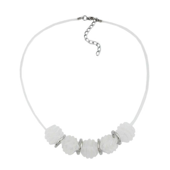 necklace spiral beads white/matte finished