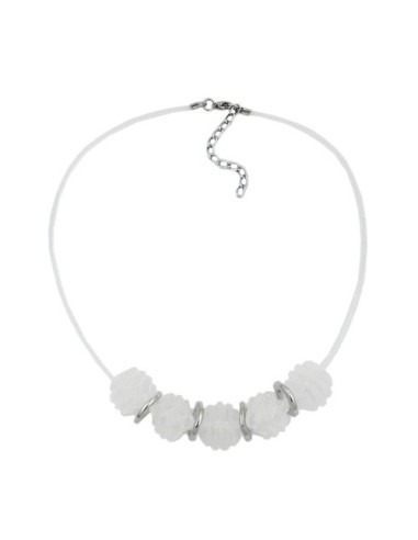 necklace spiral beads white/matte finished