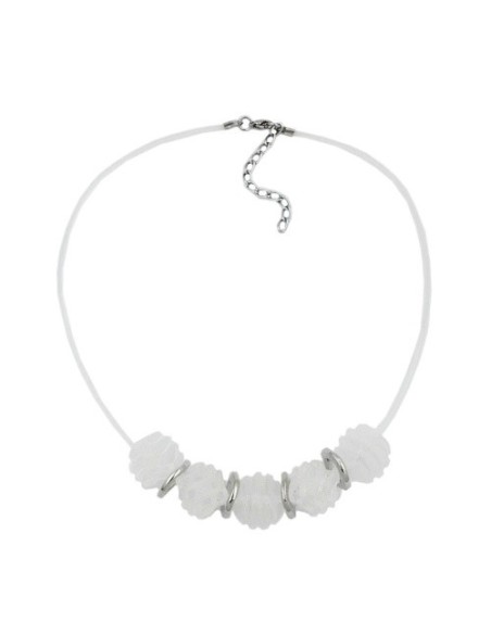 necklace spiral beads white/matte finished