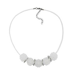 necklace spiral beads white/matte finished