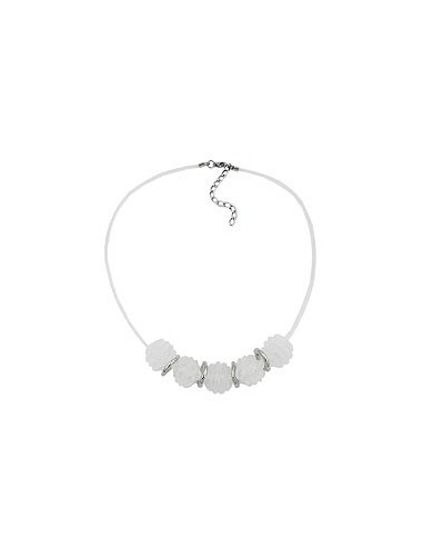 necklace spiral beads white/matte finished