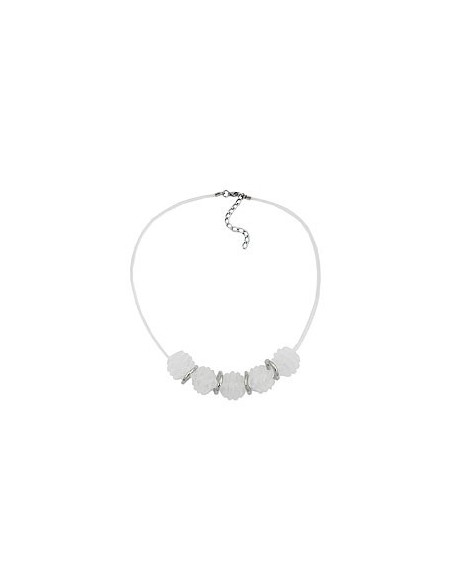 necklace spiral beads white/matte finished