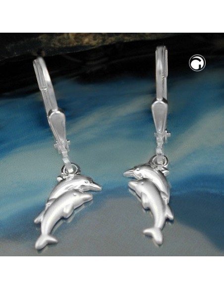 earrings leverback dolphins siver 925