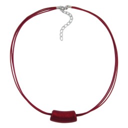 necklace tube bead red/ metal