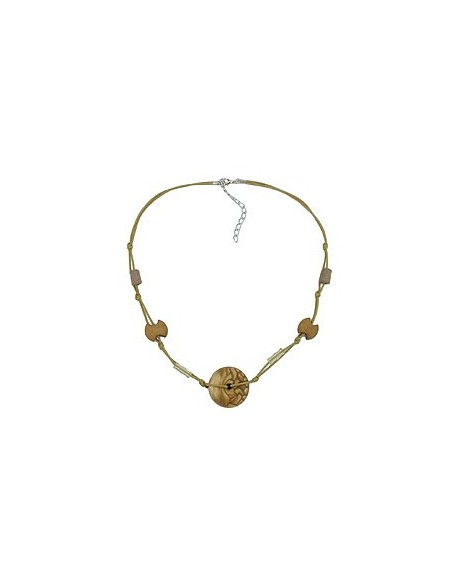 necklace olive disk stone beads silky sheen