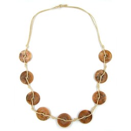 necklace 9 rings brown marbled