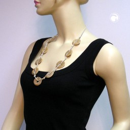 necklace 9 rings brown marbled