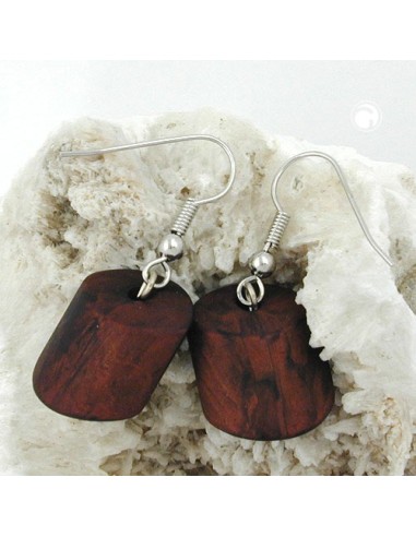 hook earrings dark brown marbled