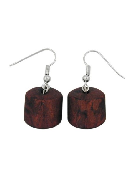 hook earrings dark brown marbled