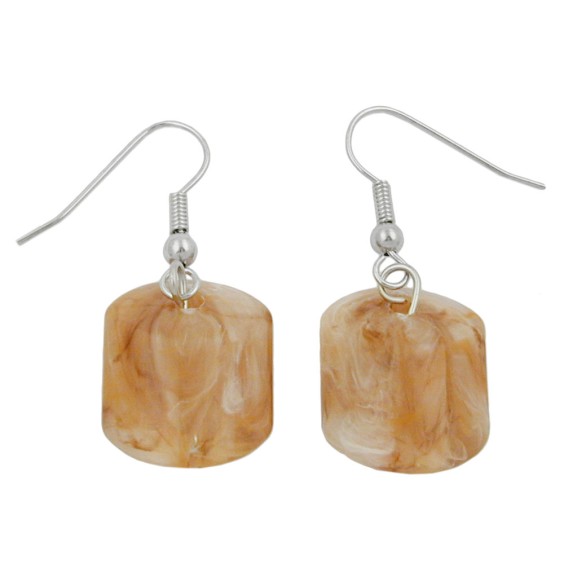 hook earrings light brown marbled