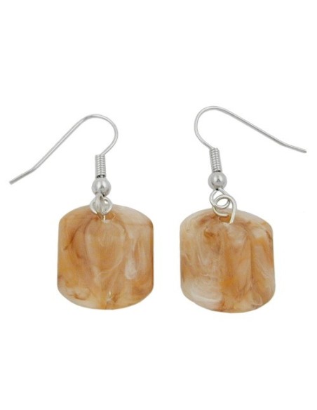 hook earrings light brown marbled