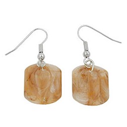hook earrings light brown marbled