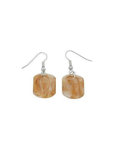 hook earrings light brown marbled