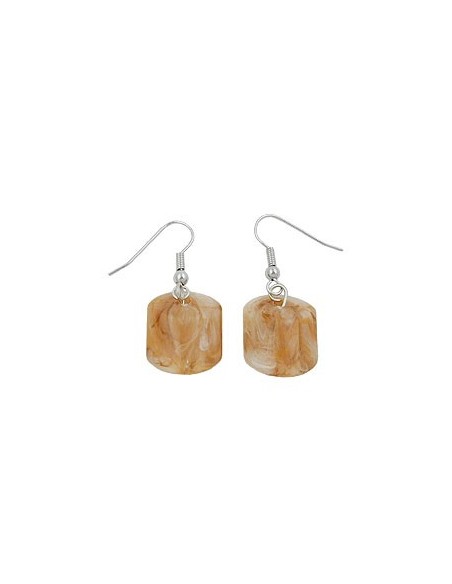 hook earrings light brown marbled