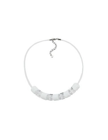 necklace beads transparent & white