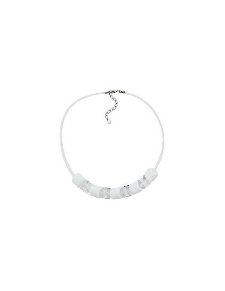 necklace beads transparent & white