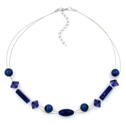 necklace blue beads 42cm