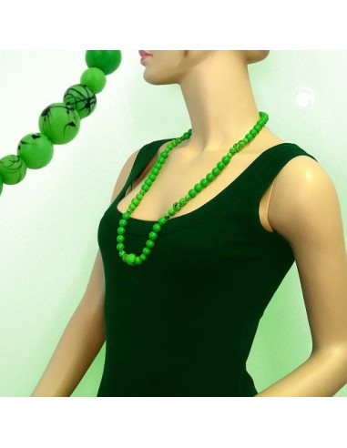 necklace green/black beads