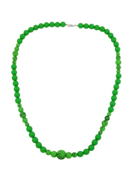 necklace green/black beads