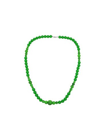 necklace green/black beads