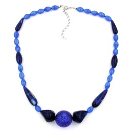 necklace blue/silky beads dark blue