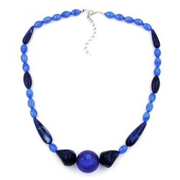 necklace blue/silky beads dark blue